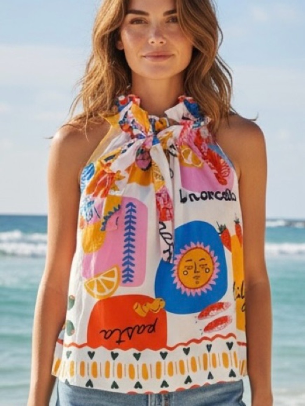Italy print  Bridget shirt in the Sicily Calls print !  size small